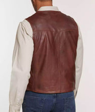 Load image into Gallery viewer, Brown Leather Vests for Men for Sale
