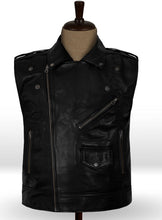 Load image into Gallery viewer, mens leather biker vest
