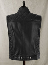 Load image into Gallery viewer, leather biker vest with gun pockets
