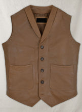 Load image into Gallery viewer, light brown leather vest
