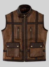 Load image into Gallery viewer, brown leather vest
