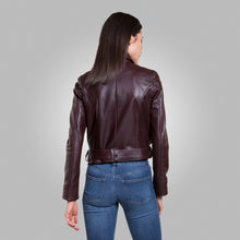 Load image into Gallery viewer, Women’s Buttoned Up Dark Chocolate Brown Leather Jacket

