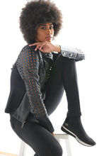 Load image into Gallery viewer, Women’s Black Perforated Leather Jacket
