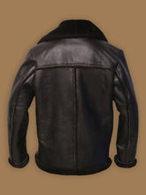 Load image into Gallery viewer, Dark Brown Aviator Shearling Bomber Leather Jacket
