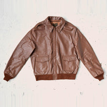 Load image into Gallery viewer, Men Lambskin Plain Brown A2 Leather Bomber Jacket
