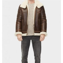 Load image into Gallery viewer, Men&#39;s Aviator Shearling Leather Jacket
