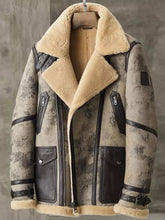 Load image into Gallery viewer, Men’s Aviator B3 Flight Fur Biker Bomber Premium Shearling Coat Jacket 2022

