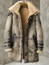 Load image into Gallery viewer, Men’s B7 Flight Aviator Removable Collar Bomber Premium Shearling Coat 2022
