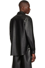 Load image into Gallery viewer, Men’s Trendy Black Leather Shirt Full Sleeves
