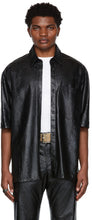Load image into Gallery viewer, Men’s Black SnakeSkin Printed Leather Shirt
