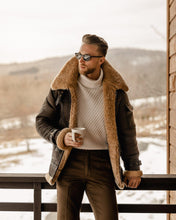 Load image into Gallery viewer, Brown B3 Aviator Shearling Coat
