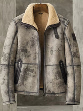 Load image into Gallery viewer, Men’s Aviator B3 Flight Fur Bomber Premium Shearling Coat Jacket 2022
