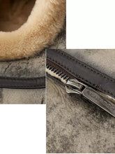Load image into Gallery viewer, Men’s B7 Flight Aviator Hooded Biker Bomber Premium Shearling Coat 2022
