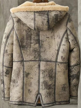 Load image into Gallery viewer, Men’s B7 Flight Aviator Hooded Biker Bomber Premium Shearling Coat 2022
