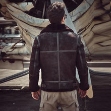 Load image into Gallery viewer, Men&#39;s B3 Sheepskin Brown Shearling Leather Jacket - Classic Style
