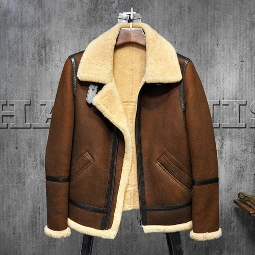 Men's B3 Shearling Dark Brown Leather Jacket - Classic Style