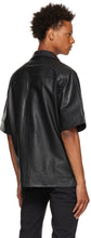 Load image into Gallery viewer, Men’s V-Neck Black Leather Shirt Half Sleeves
