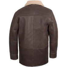 Load image into Gallery viewer, Mens Brown Vintage Leather Shearling Sheepskin Coat
