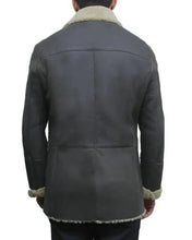 Load image into Gallery viewer, Mens Grey Unique Shearling Sheepskin Leather Fur Coat
