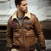 Load image into Gallery viewer, Men&#39;s Brown B3 Airforce Shearling Bomber Jacket
