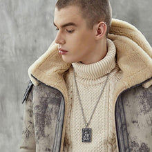 Load image into Gallery viewer, New Men&#39;s 2023 RAF Double Collar Waxed RAF Flying Sheepskin Shearling Jacket Coat
