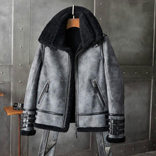 Load image into Gallery viewer, Men&#39;s Shearling B3 Bomber Jacket - Short Fur Leather Coat
