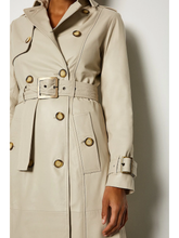 Load image into Gallery viewer, Women’s Beige Sheepskin Leather Trench Coat
