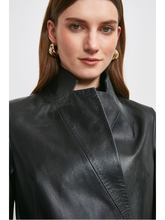 Load image into Gallery viewer, Women’s Trendy Black Sheepskin Leather Blazer With Belt
