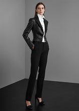 Load image into Gallery viewer, Women’s Black Sheepskin Leather Tuxedo Blazer
