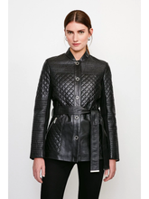 Load image into Gallery viewer, Women’s Trendy Black Sheepskin Leather Coat
