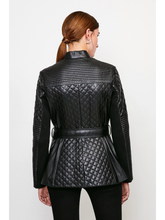 Load image into Gallery viewer, Women’s Trendy Black Sheepskin Leather Coat

