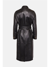 Load image into Gallery viewer, Women’s Black Sheepskin Genuine Leather Trench Coat With Belt
