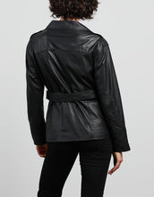 Load image into Gallery viewer, Women&#39;s Black Sheepskin Leather Coat
