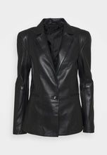 Load image into Gallery viewer, Women’s Classic Black Sheepskin Leather Blazer
