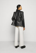 Load image into Gallery viewer, Women’s Classic Black Sheepskin Leather Blazer
