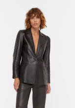 Load image into Gallery viewer, Women’s Sheepskin Classic Black Leather Blazer
