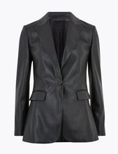 Load image into Gallery viewer, Women’s Black Sheepskin Leather Blazer
