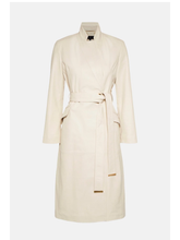 Load image into Gallery viewer, Women’s White Sheepskin Leather Trench Coat With Belt
