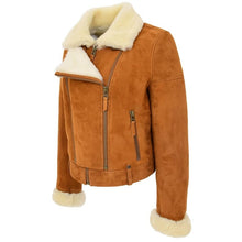 Load image into Gallery viewer, Women&#39;s B3 Shearling Sheepskin Fur Aviator Jacket
