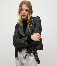Load image into Gallery viewer, Women&#39;s Studded Leather Brando Jacket
