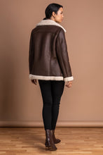 Load image into Gallery viewer, Women&#39;s Vintage Brown B3 RAF Aviator Shearling Fur Bomber Jacket
