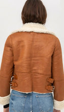 Load image into Gallery viewer, Women&#39;s Vintage Brown Shearling B3 Bomber Aviator Jacket
