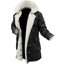 Load image into Gallery viewer, Mens Black Winter Sherpa Shearling Sheepskin Coat
