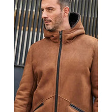 Load image into Gallery viewer, brown sheepskin coat
