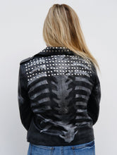 Load image into Gallery viewer, Women&#39;s Studded Biker Skull Samara Weaving Guns Akimbo Leather Jacket
