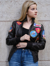 Load image into Gallery viewer, Women&#39;s Top Gun Maverick Bomber Leather Jacket
