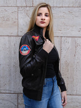 Load image into Gallery viewer, Women&#39;s Top Gun Maverick Bomber Leather Jacket

