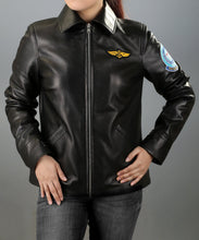 Load image into Gallery viewer, Women&#39;s Black Kelly McGillis Top Gun Leather Jacket
