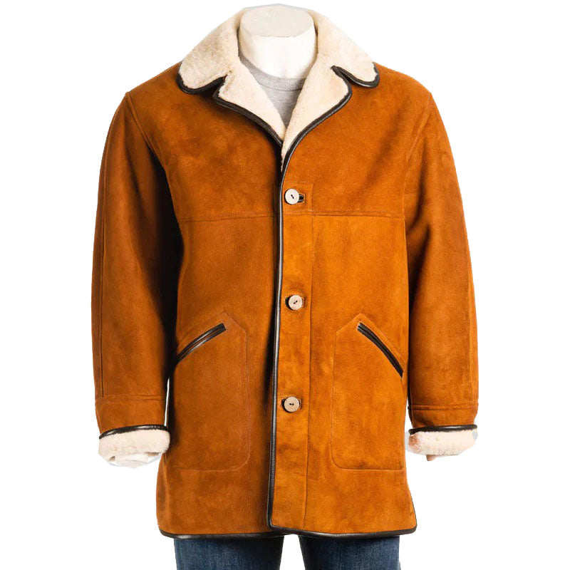 Custom Fit Men's Shearling Sheepskin Coat