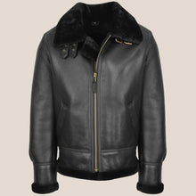 Load image into Gallery viewer, Classic Black B3 Sheepskin Leather Jacket - B3 Bomber Jacket
